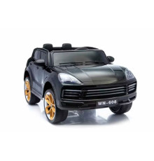 საბავშვო ელექტრო მანქანა porsche  ტყავის სავარძლით WN-608-BLACK