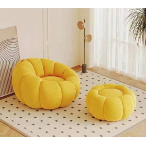 რბილი სავარძელი და პუფი PUMKIN YELLOW