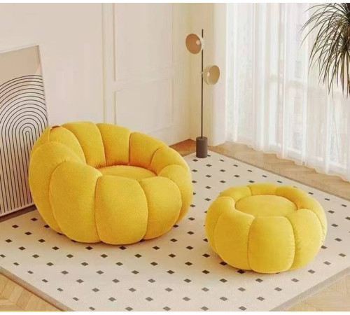 რბილი სავარძელი და პუფი PUMKIN YELLOW