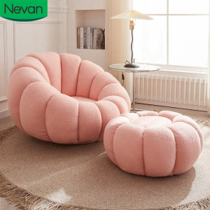 რბილი სავარძელი და პუფი PUMKIN ROSE