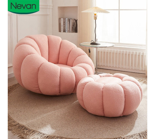 რბილი სავარძელი და პუფი PUMKIN ROSE