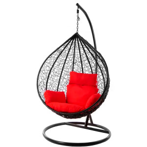 ბუდე საქანელა შავი წითელი ბალიშით SC-001