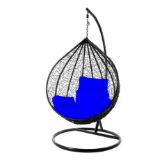 ბუდე საქანელა შავი ცისფერი ბალიშით SC-001