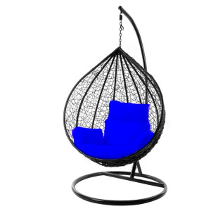 ბუდე საქანელა შავი ცისფერი ბალიშით SC-001