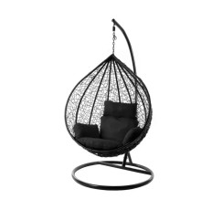 ბუდე საქანელა შავი შავი ბალიშით