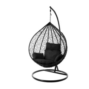 ბუდე საქანელა შავი შავი ბალიშით