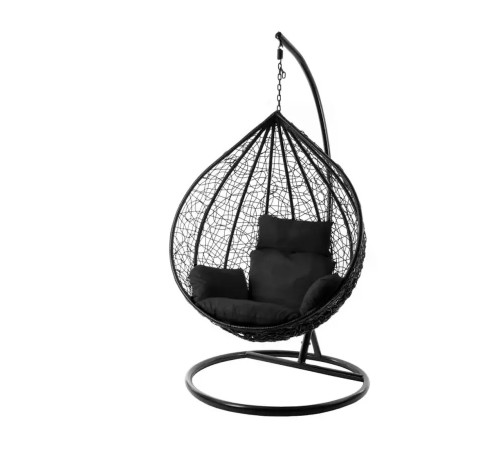 ბუდე საქანელა შავი შავი ბალიშით