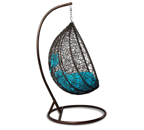 ბუდე საქანელა ყავისფერი ცისფერი ბალიშით BROWN SC-001