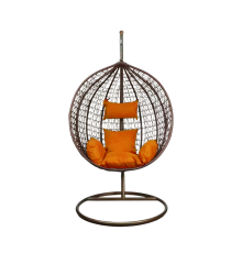 ბუდე საქანელა ყავისფერი სტაფილოსფერი ბალიშით BROWN SC-001