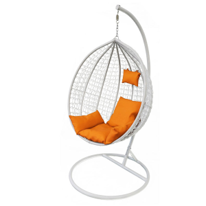 ბუდე საქანელა თეთრი, სტაფილოსფერი ბალიშებით SC-101 WHITE