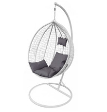 ბუდე საქანელა თეთრი, ნაცრისფერი ბალიშებით SC-101 WHITE