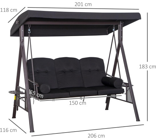 საქანელა 3 ადგილიანი YN8093 202x121x183სმ