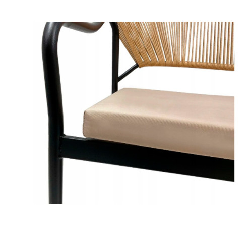 რატანის ოთხეული ბალიშებით FS1005BK შავი