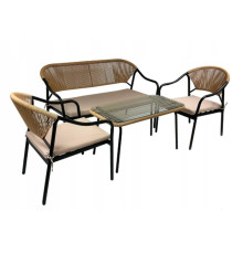 რატანის ოთხეული ბალიშებით FS1005BK შავი