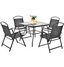 შუშის მაგიდა დასაკეცი 4 სკამით KMKC-041