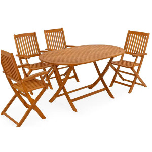 ხის მაგიდა 4 სკამით Home Decor