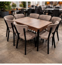 მაგიდა 6 სკამით SET CAPUCCINO