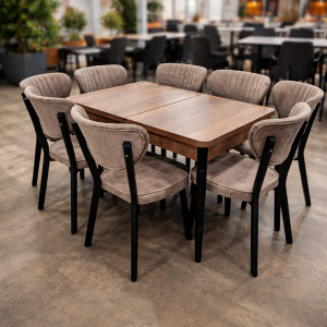 მაგიდა 6 სკამით SET CAPUCCINO