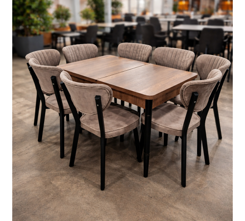 მაგიდა 6 სკამით SET CAPUCCINO