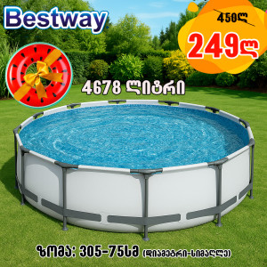 მრგვალი კარკასული აუზი BESTWAY 56406 (305x76სმ)