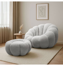 რბილი სავარძელი და პუფი PUMKIN GREY