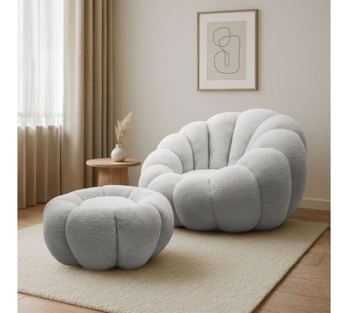 რბილი სავარძელი და პუფი PUMKIN GREY