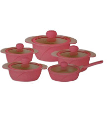 ქვაბების ნაკრები FESSLE GRANITO 10 PCS  PINK