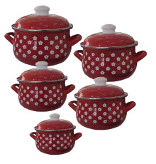 ქვაბების ნაკრები INFINITY WHITE FLOWER 5 PCS