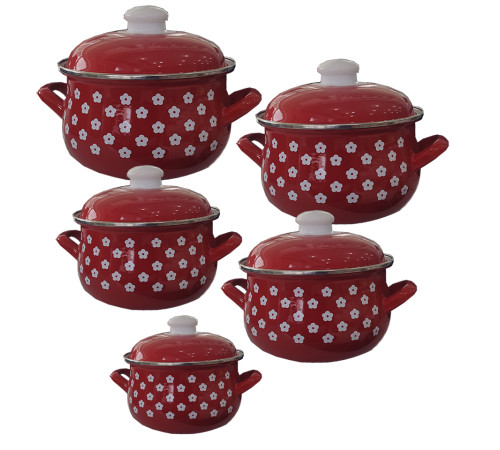 ქვაბების ნაკრები INFINITY WHITE FLOWER 5 PCS