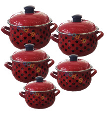 ქვაბების ნაკრები INFINITY BLACK FLOWER 5 PCS