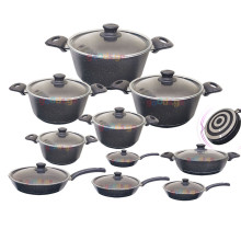 ქვაბების ნაკრები NATUREL 10 PCS GREY