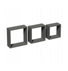 თარო კომპლექტი ნაცრისფერი კვადრატი Velano FSS 100 3 ც