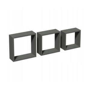 თარო კომპლექტი ნაცრისფერი კვადრატი Velano FSS 100 3 ც