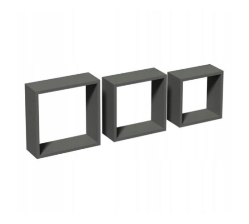 თარო კომპლექტი ნაცრისფერი კვადრატი Velano FSS 100 3 ც