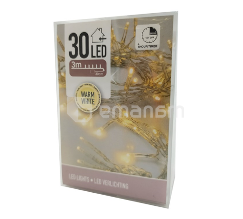 გირლანდა საახალწლო AXS300140 30 LED თბილი თეთრი 3 მ