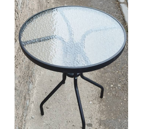 შუშის მაგიდა 2 სკამით