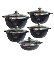 ქვაბების ნაკრები UAKEEN VK-19 BLACK 10 PCS