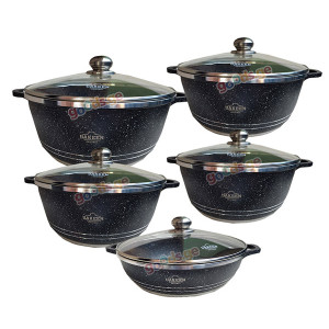 ქვაბების ნაკრები UAKEEN VK-19 BLACK 10 PCS