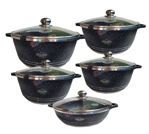 ქვაბების ნაკრები UAKEEN VK-19 BLACK 10 PCS