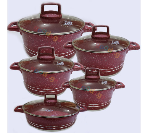 გრანიტის ქვაბები  UAKEEN RED 6 PCS 285056