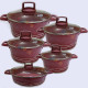 გრანიტის ქვაბები  UAKEEN RED 6 PCS 285056