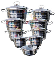 ქვაბების ნაკრები SAFINOX SMALL 9 PCS 18/10 CR