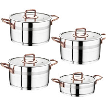 ქვაბების ნაკრები EVIMSARAY SAFİR TİTANYUM SET 18/10 Cr