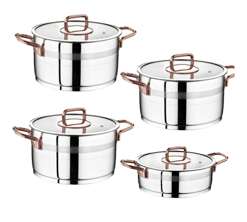 ქვაბების ნაკრები EVIMSARAY SAFİR TİTANYUM SET 18/10 Cr