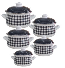 ქვაბების ნაკრები INFINITY BLACK N WHITE  5 PCS