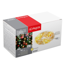 საახალწლო განათება VEGAS "ბადე" 8 რეჟიმი 1.5х1.5 მ 176 თბილი განათების LED ნათურა