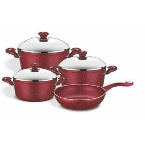 ქვაბების ნაკრები 9PCS NON STICK GRANIT  COOKWERE SET