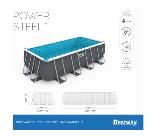 კარკასული აუზი BESTWAY 56670 (488x244x122სმ)