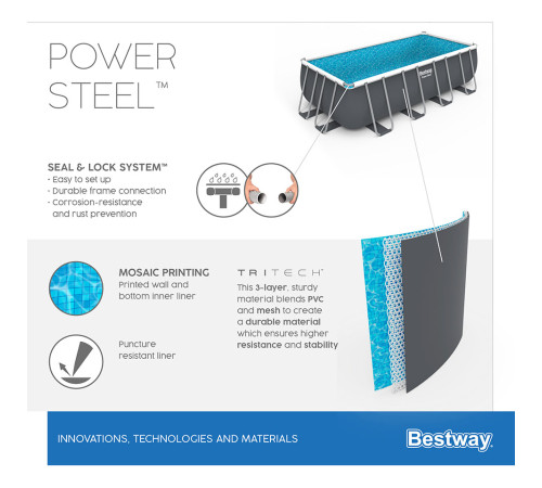 კარკასული აუზი BESTWAY 56670 (488x244x122სმ)