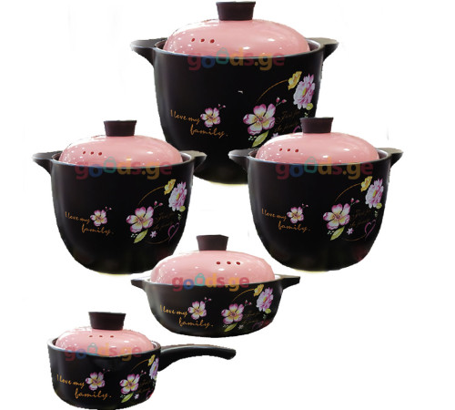 კერამიკული ქვაბების ნაკრები FAMILY ROSE 5 PCS